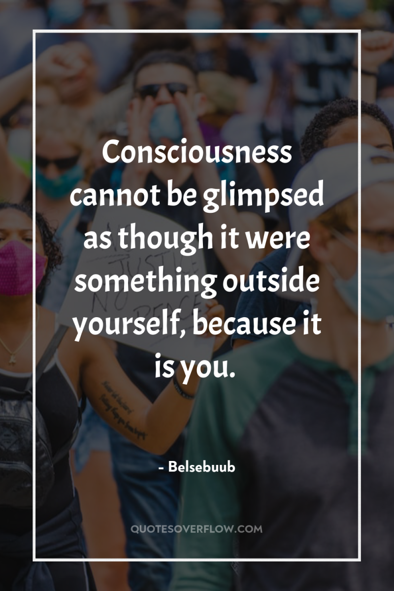 Consciousness cannot be glimpsed as though it were something outside...