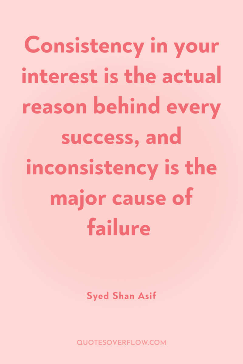 Consistency in your interest is the actual reason behind every...