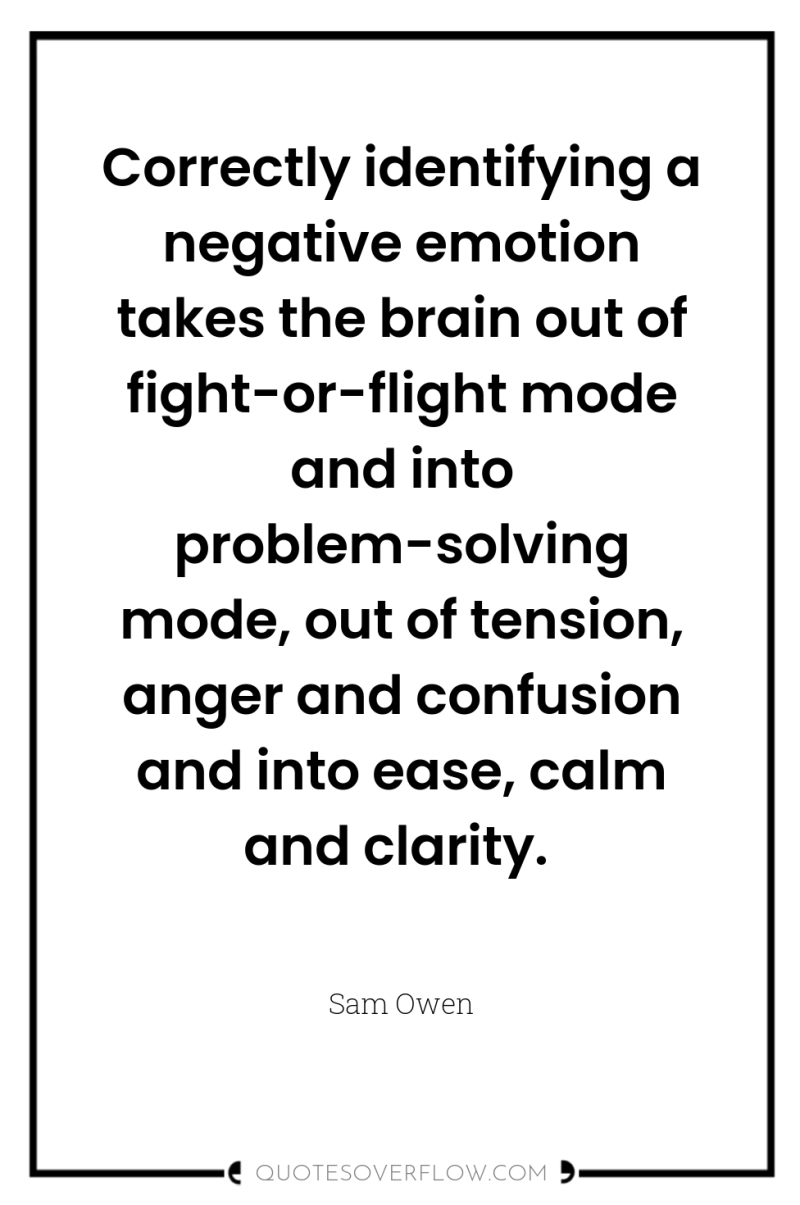 Correctly identifying a negative emotion takes the brain out of...