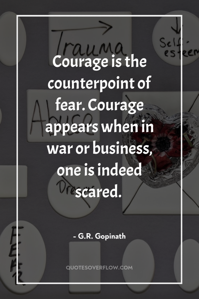 Courage is the counterpoint of fear. Courage appears when in...