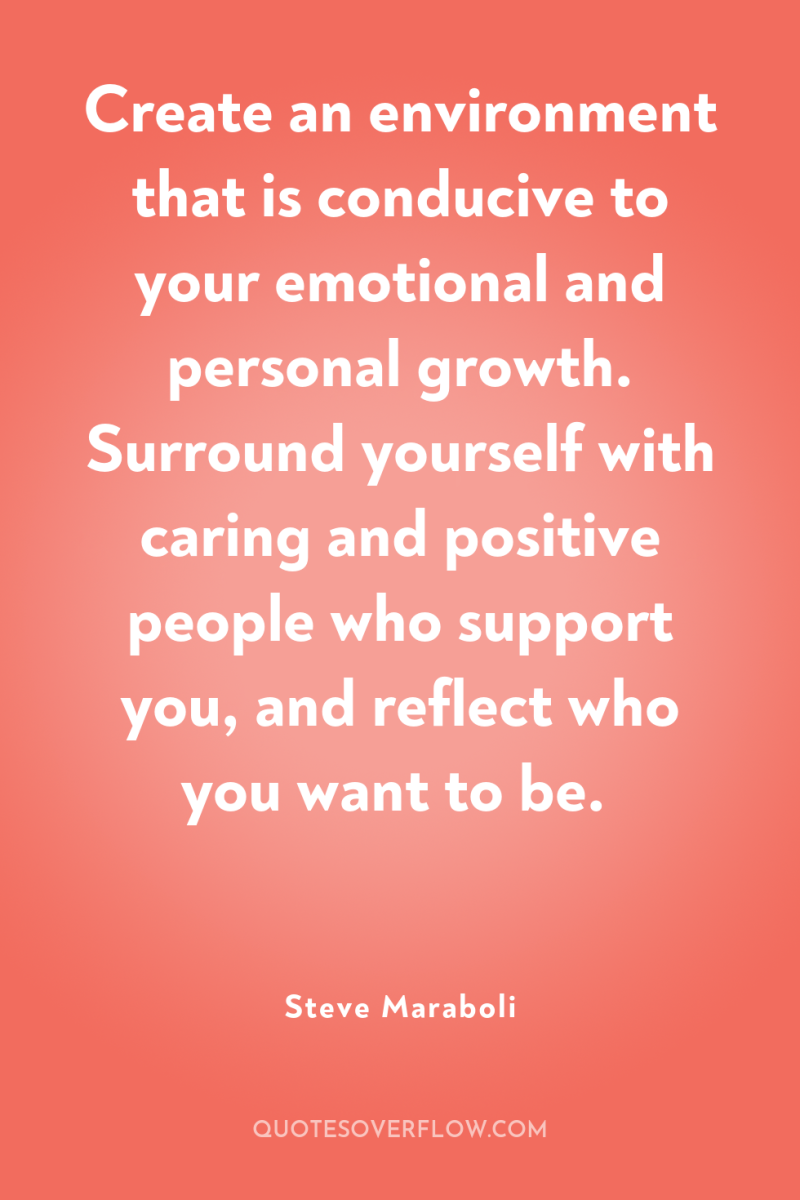 Create an environment that is conducive to your emotional and...