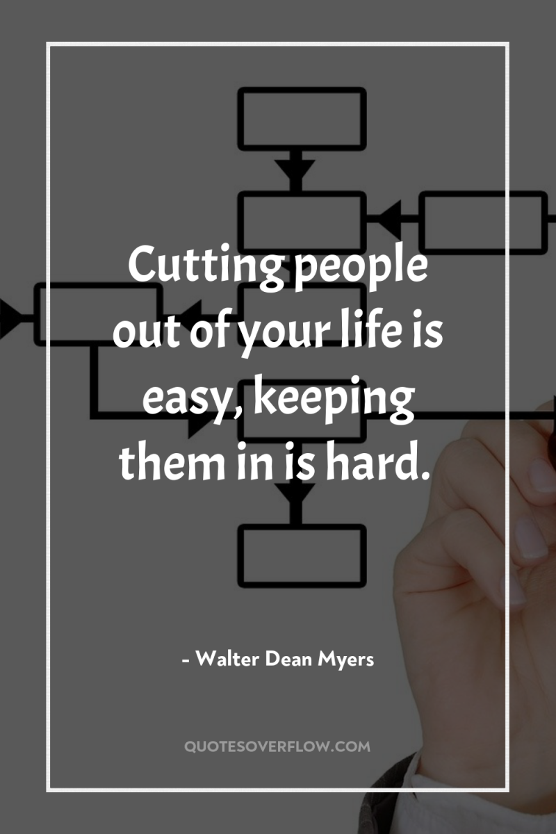 Cutting people out of your life is easy, keeping them...