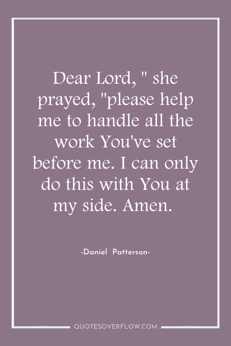 Dear Lord, 