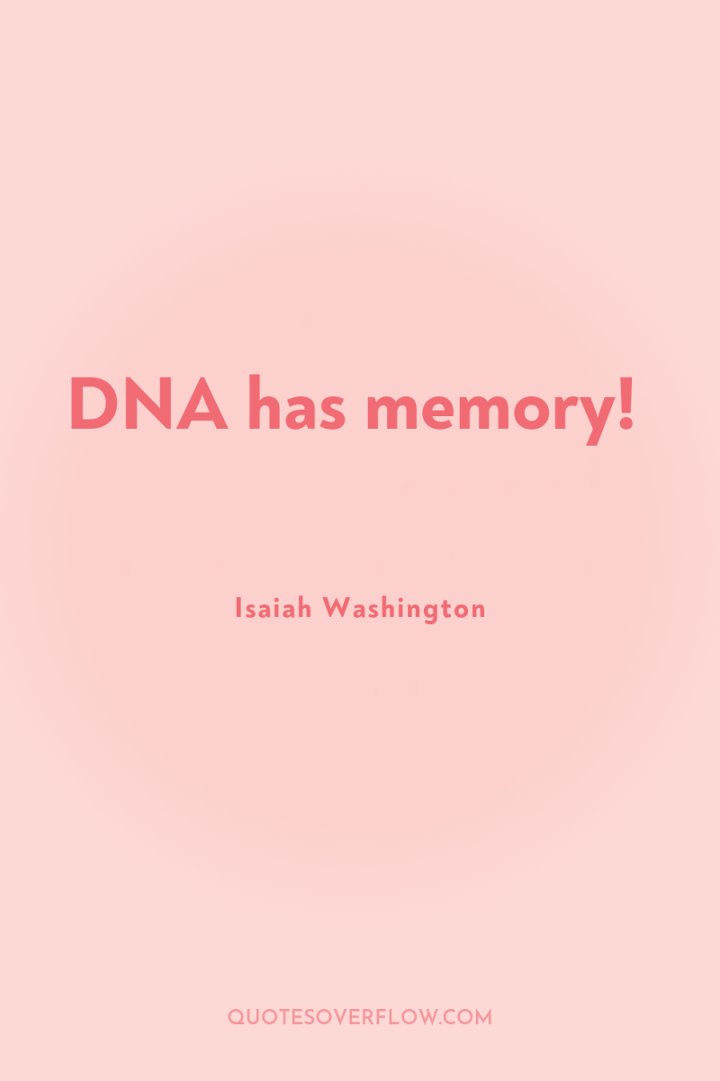 DNA has memory! 