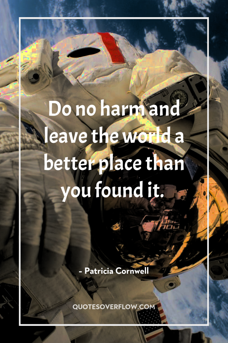 Do no harm and leave the world a better place...