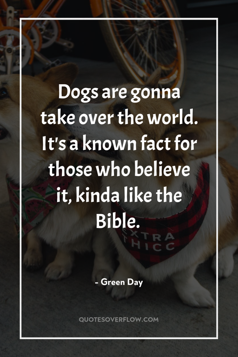 Dogs are gonna take over the world. It's a known...