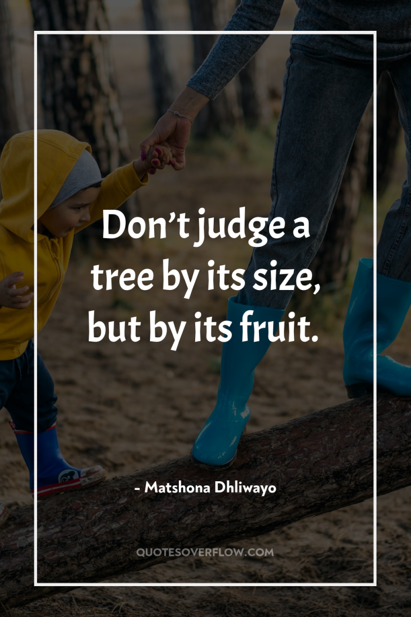 Don’t judge a tree by its size, but by its...