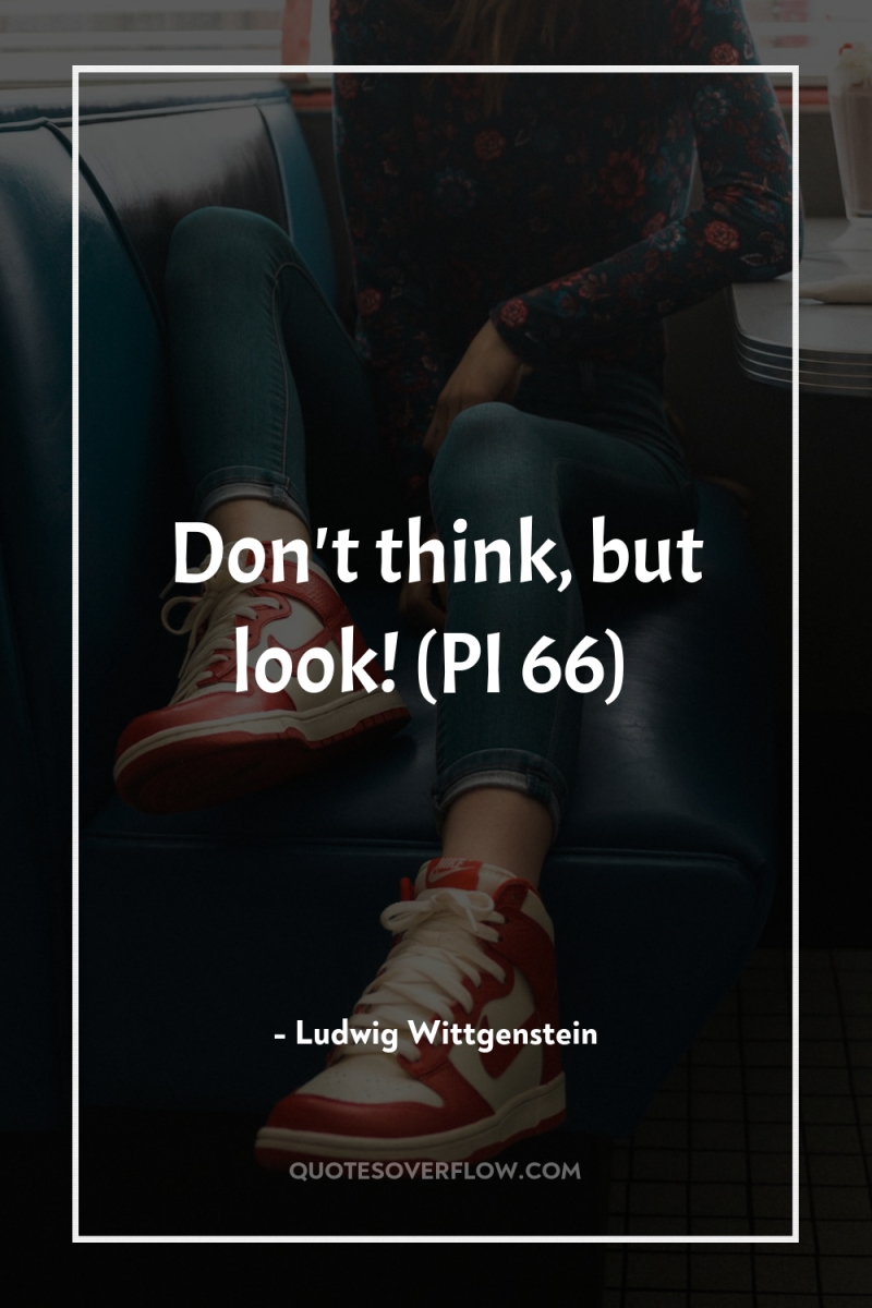 Don't think, but look! (PI 66) 