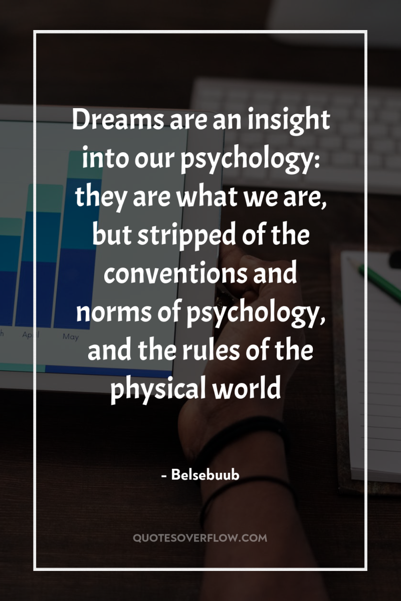 Dreams are an insight into our psychology: they are what...