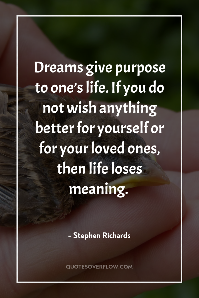 Dreams give purpose to one’s life. If you do not...