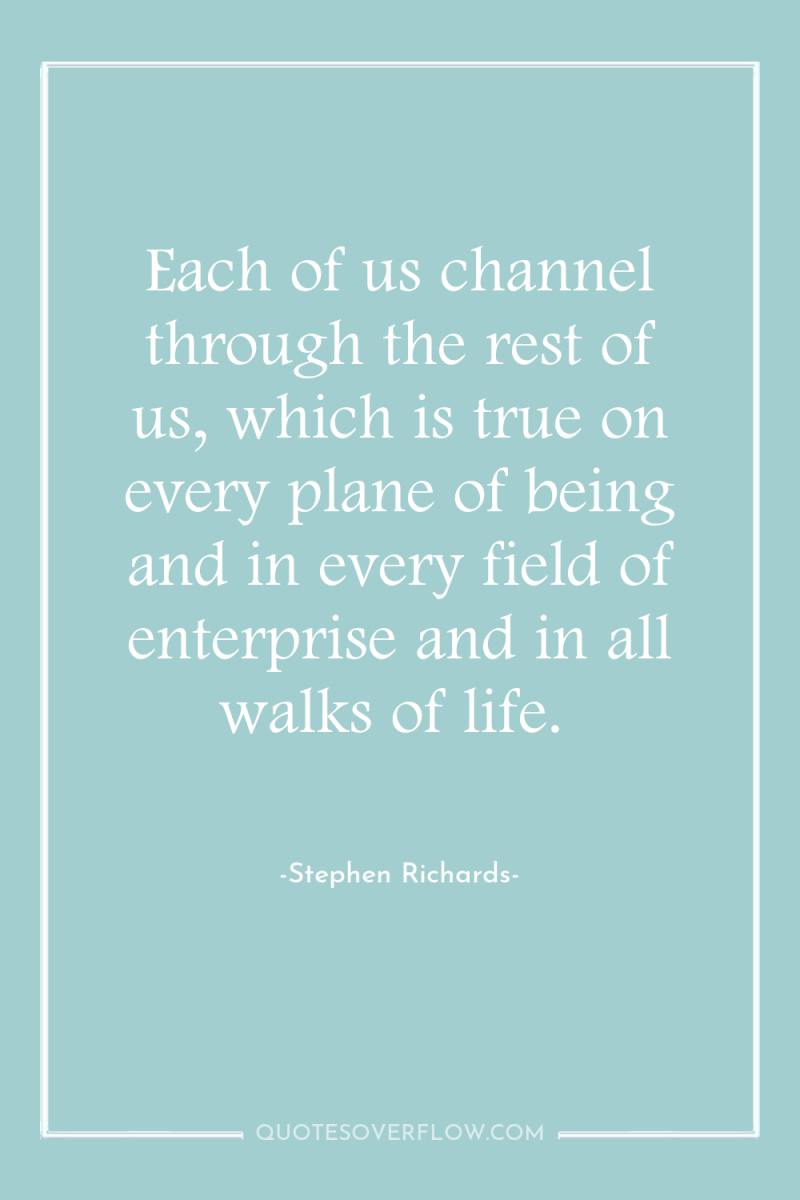 Each of us channel through the rest of us, which...