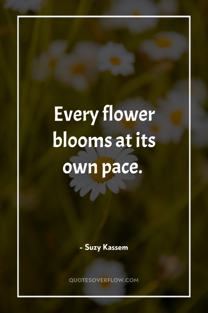 Every flower blooms at its own pace. 