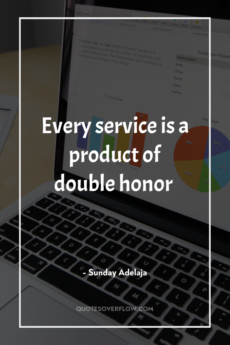 Every service is a product of double honor 