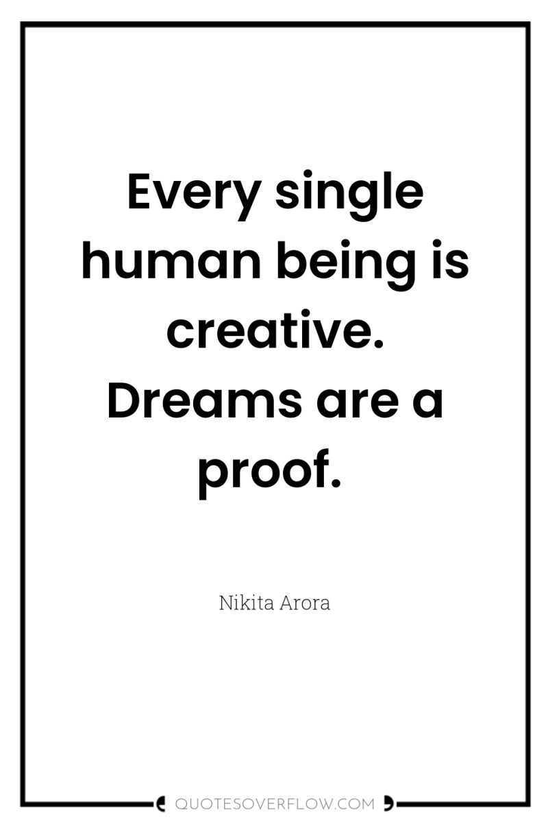 Every single human being is creative. Dreams are a proof. 