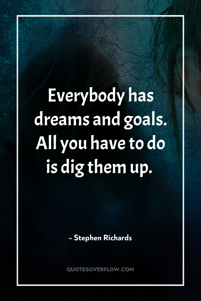 Everybody has dreams and goals. All you have to do...