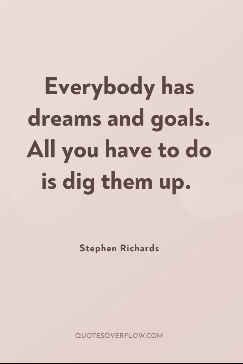 Everybody has dreams and goals. All you have to do...