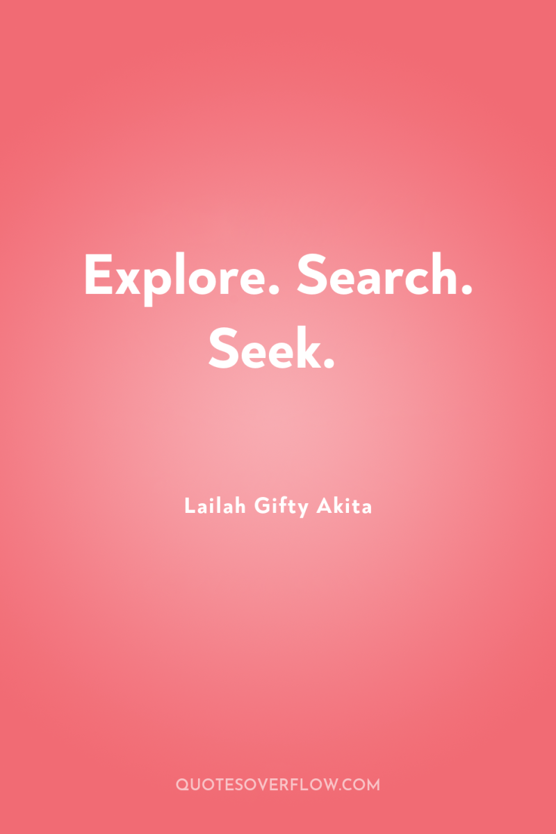 Explore. Search. Seek. 