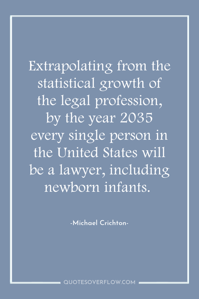 Extrapolating from the statistical growth of the legal profession, by...