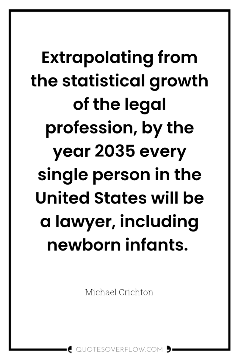 Extrapolating from the statistical growth of the legal profession, by...