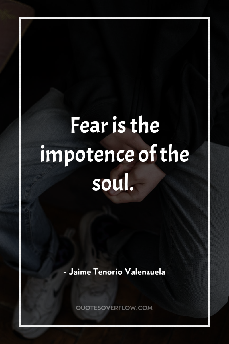 Fear is the impotence of the soul. 