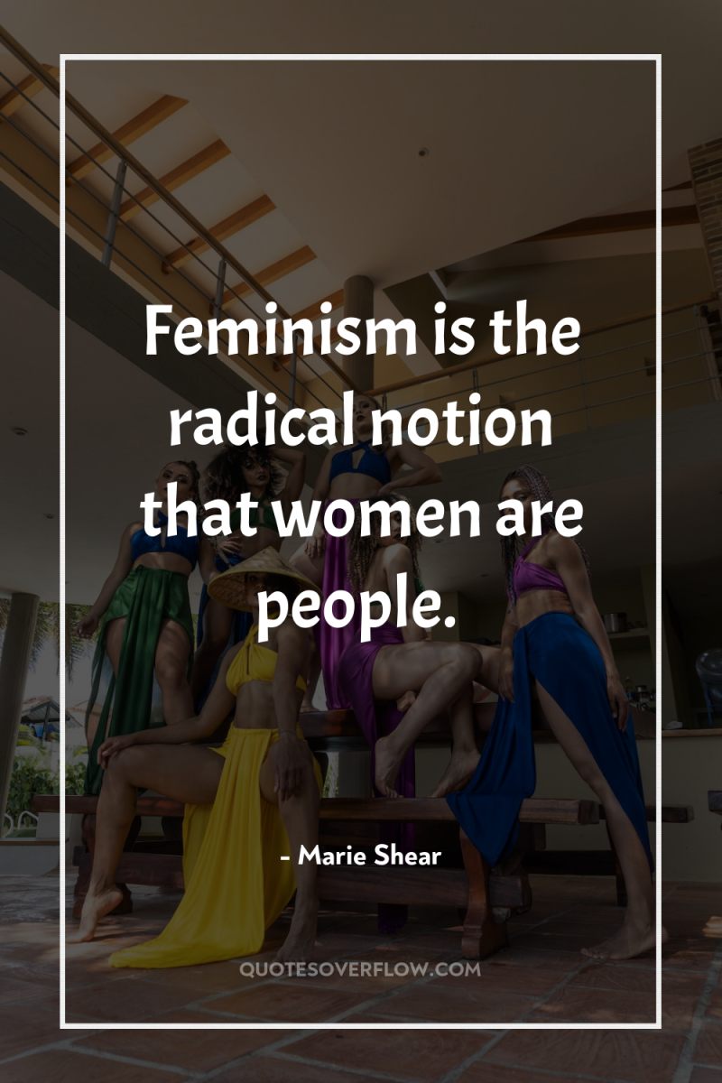 Feminism is the radical notion that women are people. 