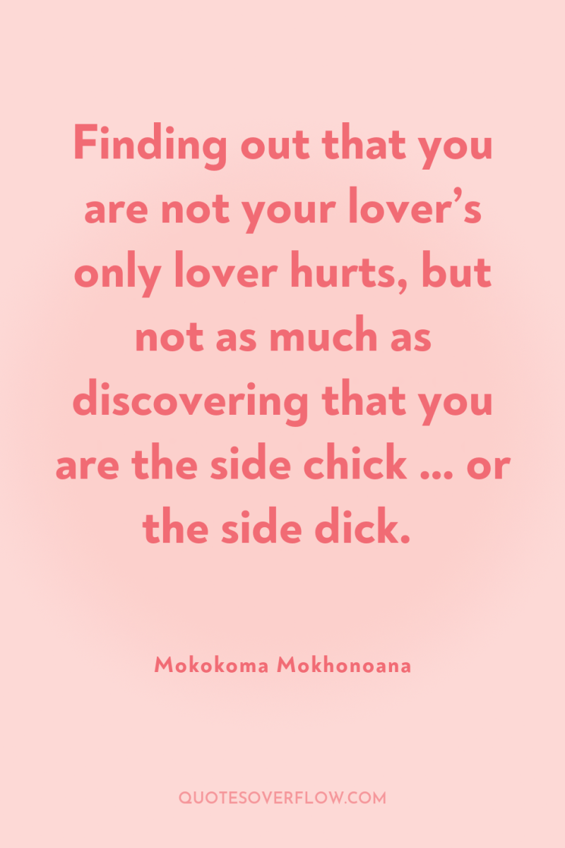 Finding out that you are not your lover’s only lover...