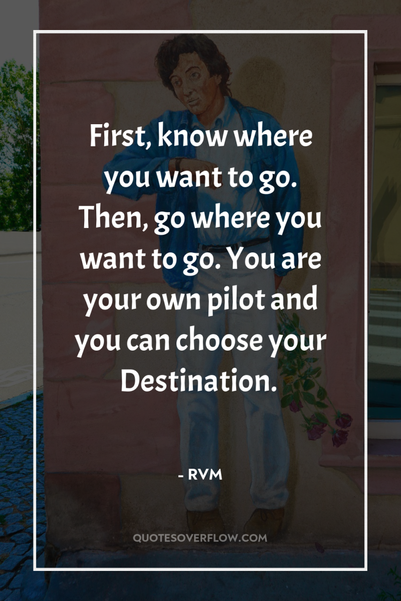 First, know where you want to go. Then, go where...