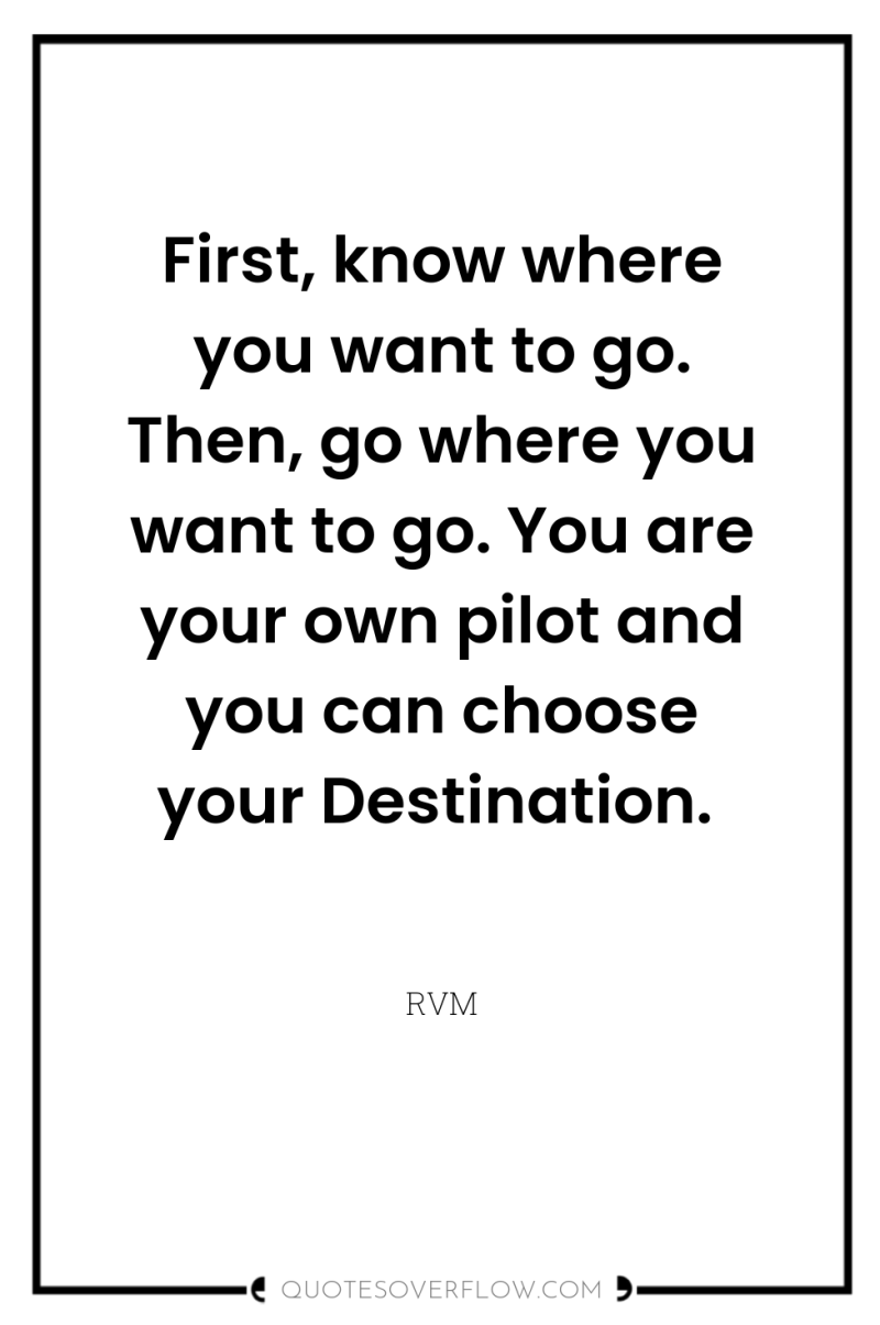 First, know where you want to go. Then, go where...