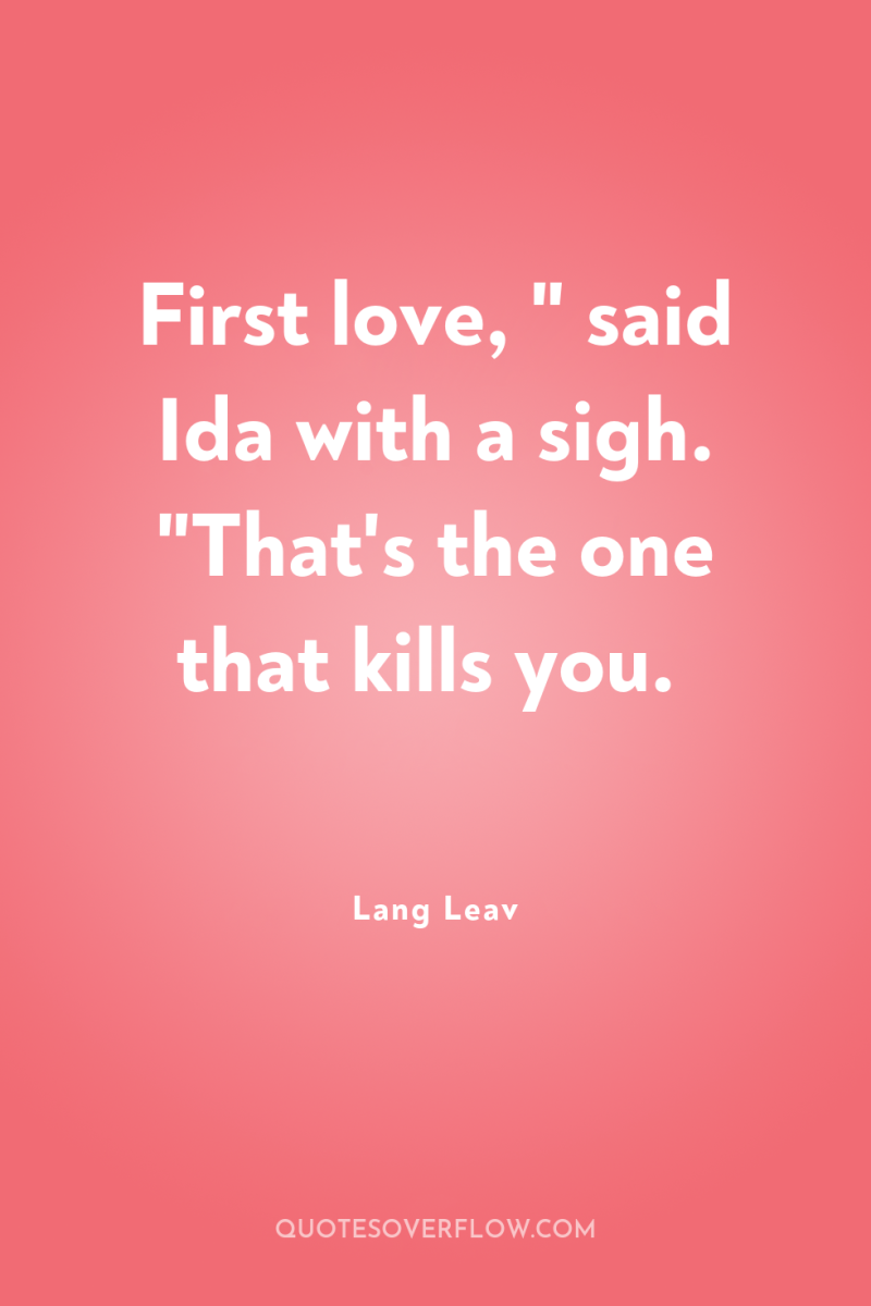 First love, 