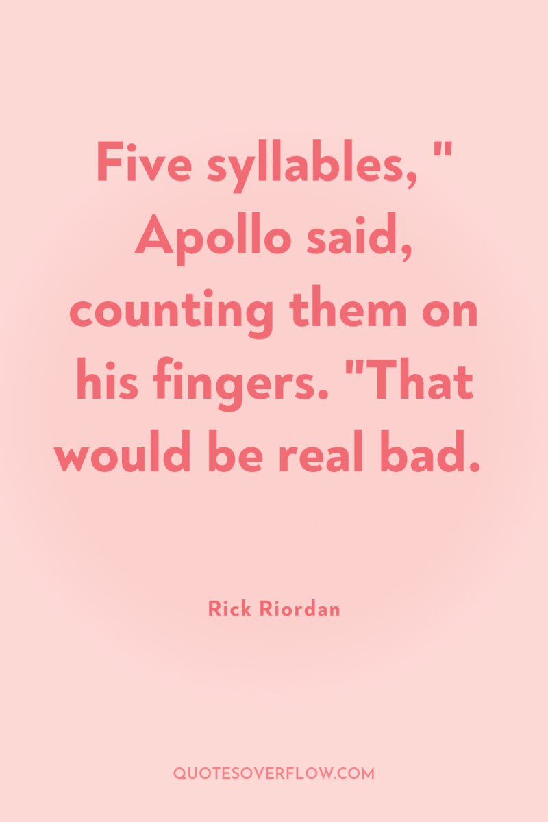 Five syllables, 