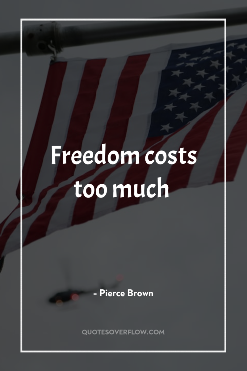 Freedom costs too much 