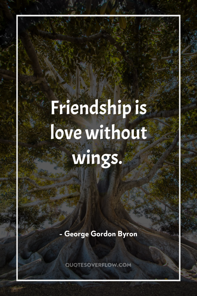 Friendship is love without wings. 
