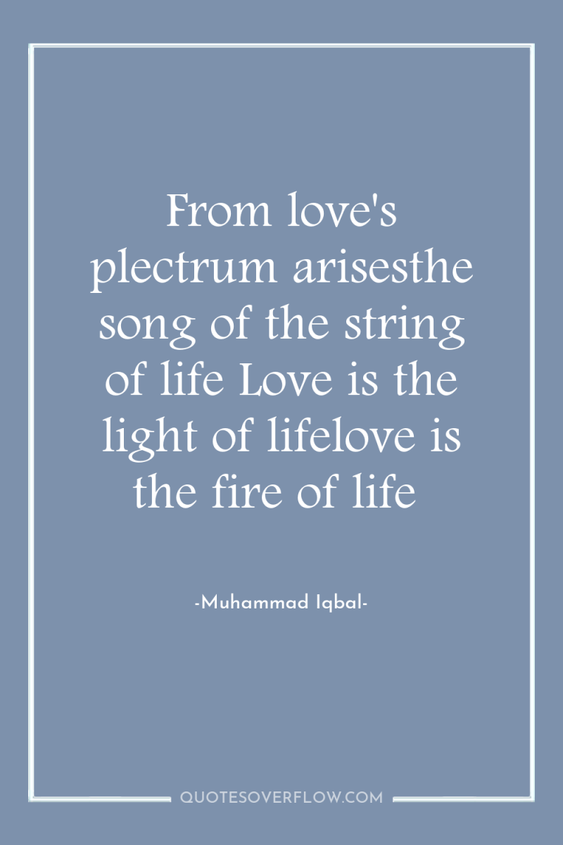 From love's plectrum arisesthe song of the string of life...