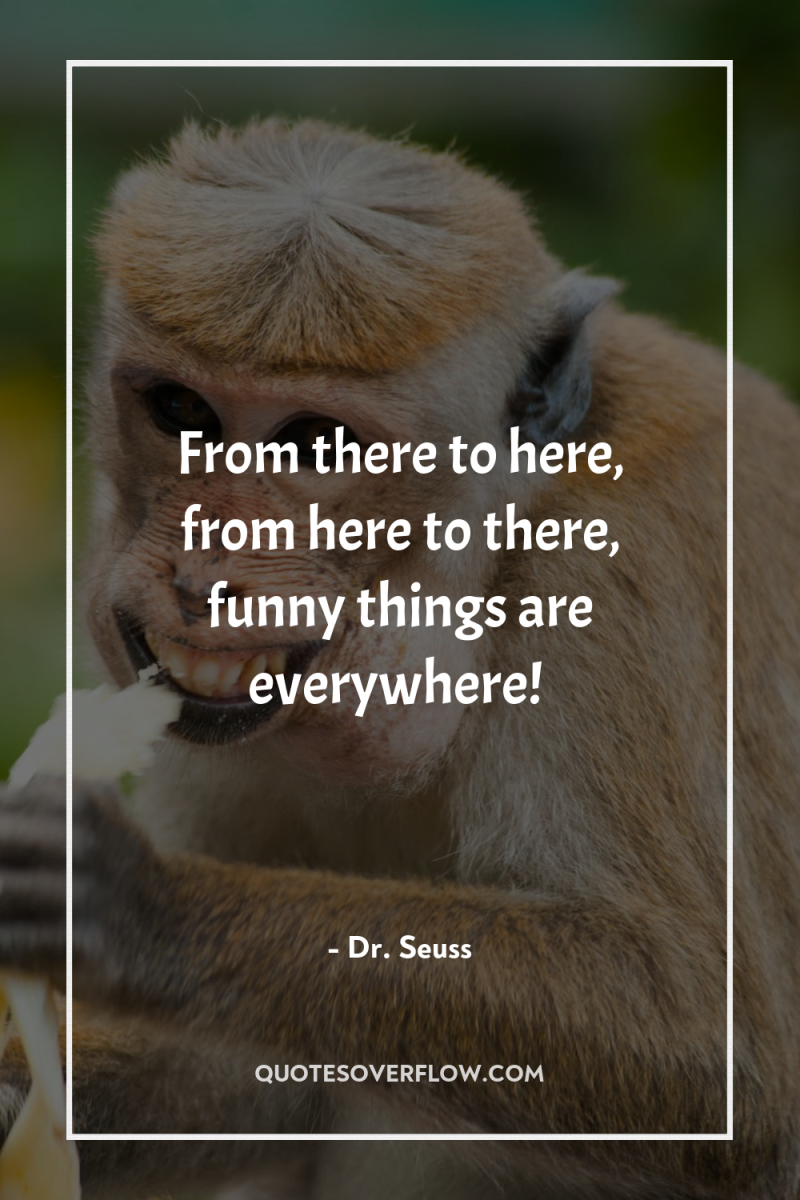 From there to here, from here to there, funny things...