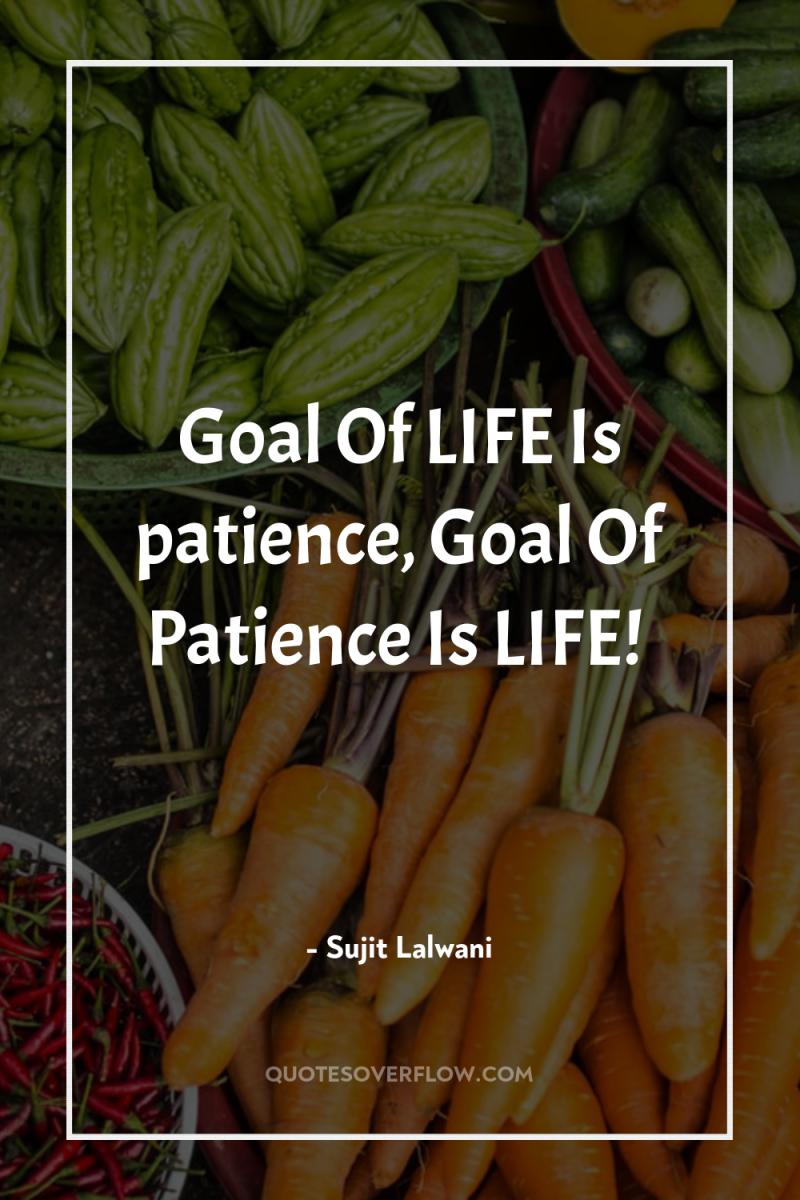 Goal Of LIFE Is patience, Goal Of Patience Is LIFE! 