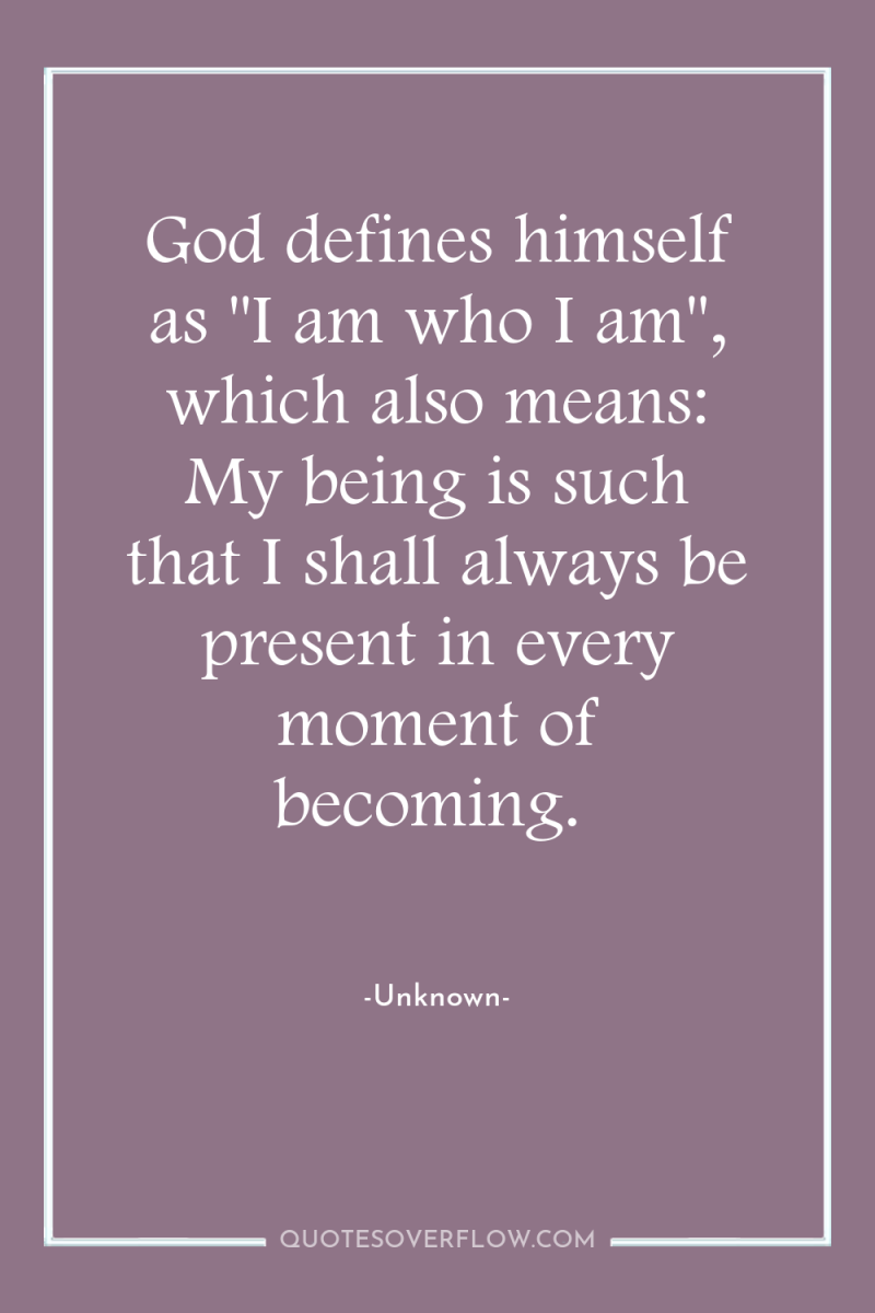 God defines himself as 