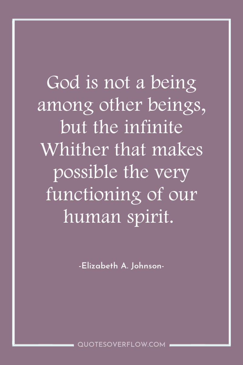 God is not a being among other beings, but the...