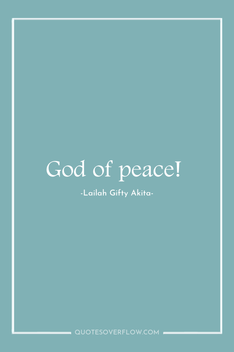 God of peace! 