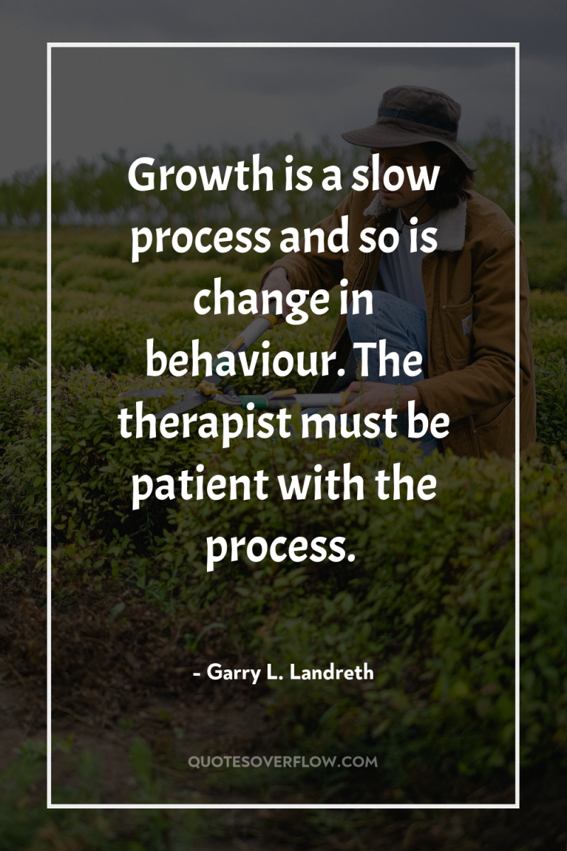 Growth is a slow process and so is change in...
