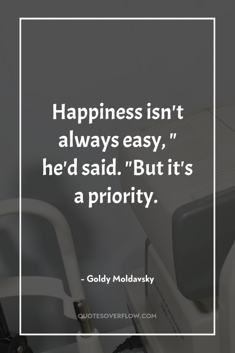 Happiness isn't always easy, 