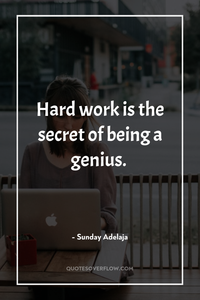 Hard work is the secret of being a genius. 
