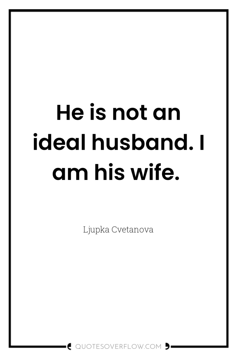 He is not an ideal husband. I am his wife. 