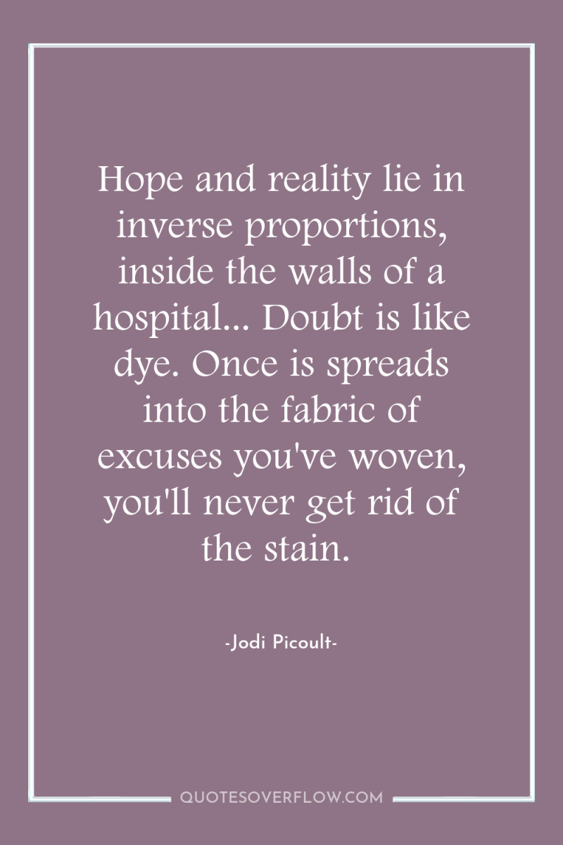 Hope and reality lie in inverse proportions, inside the walls...