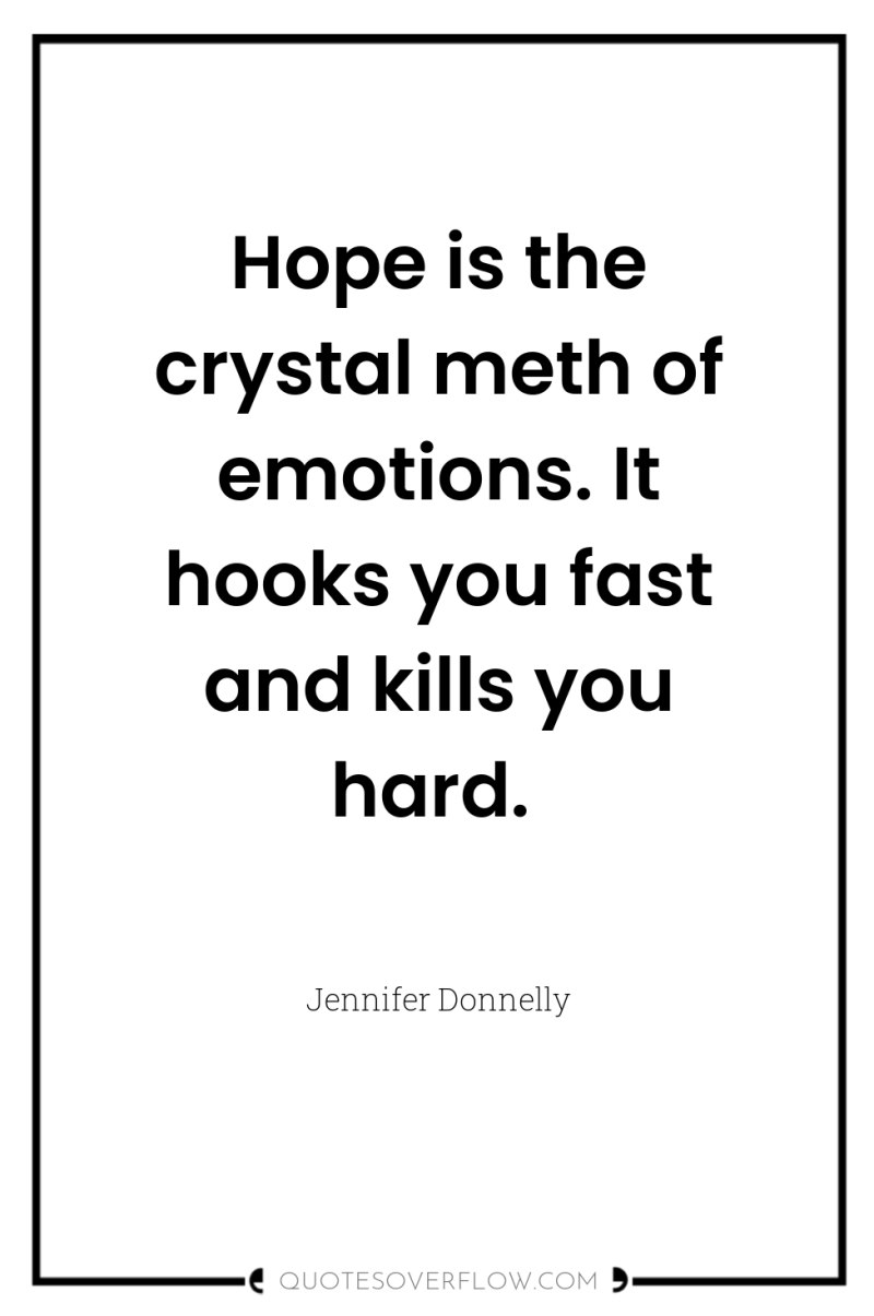 Hope is the crystal meth of emotions. It hooks you...