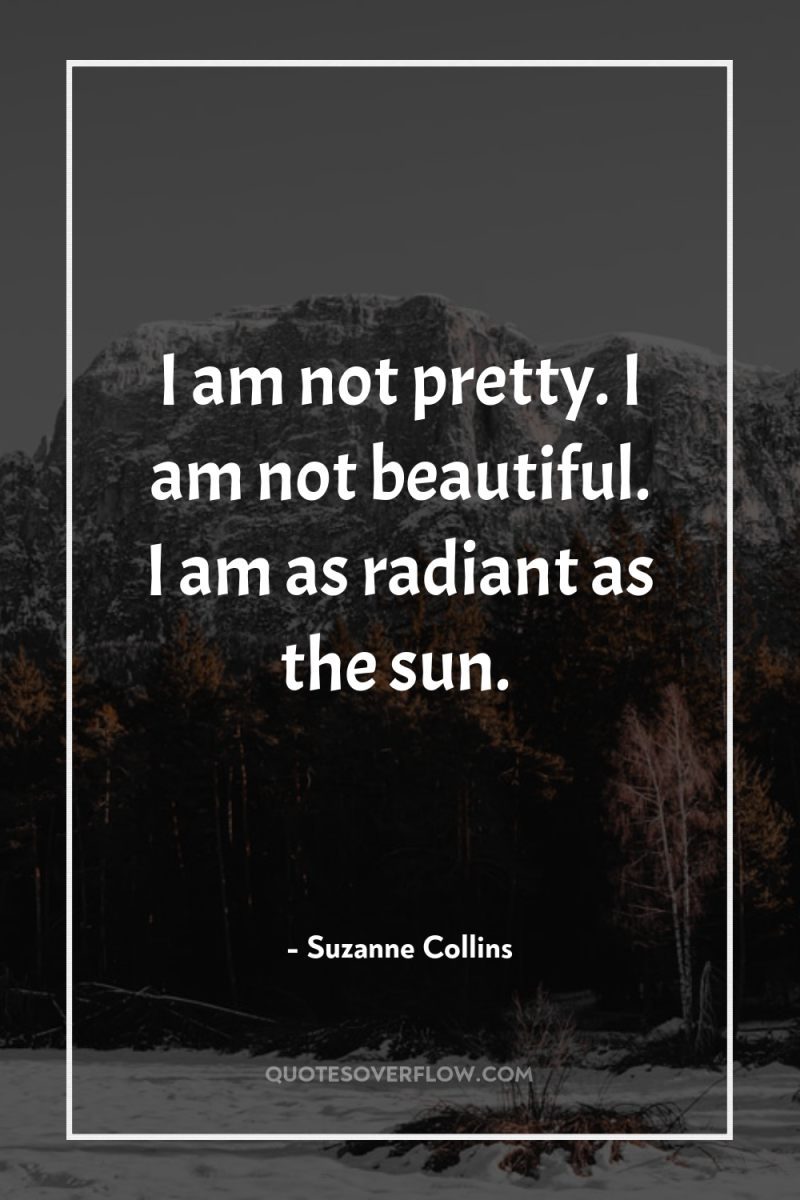I am not pretty. I am not beautiful. I am...