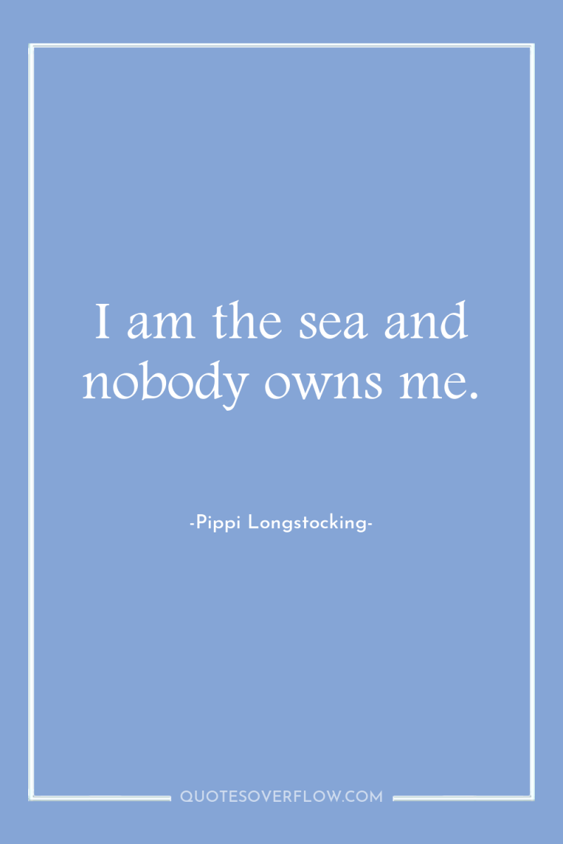 I am the sea and nobody owns me. 