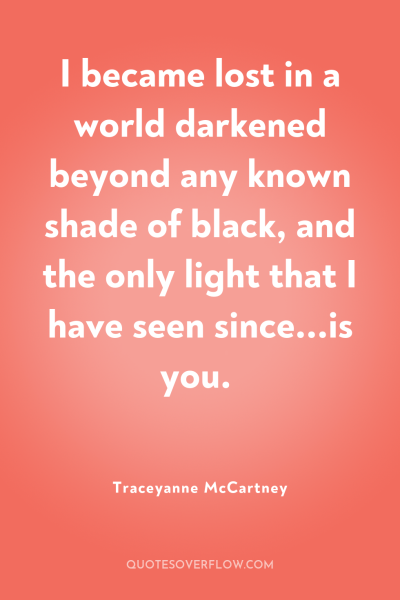 I became lost in a world darkened beyond any known...