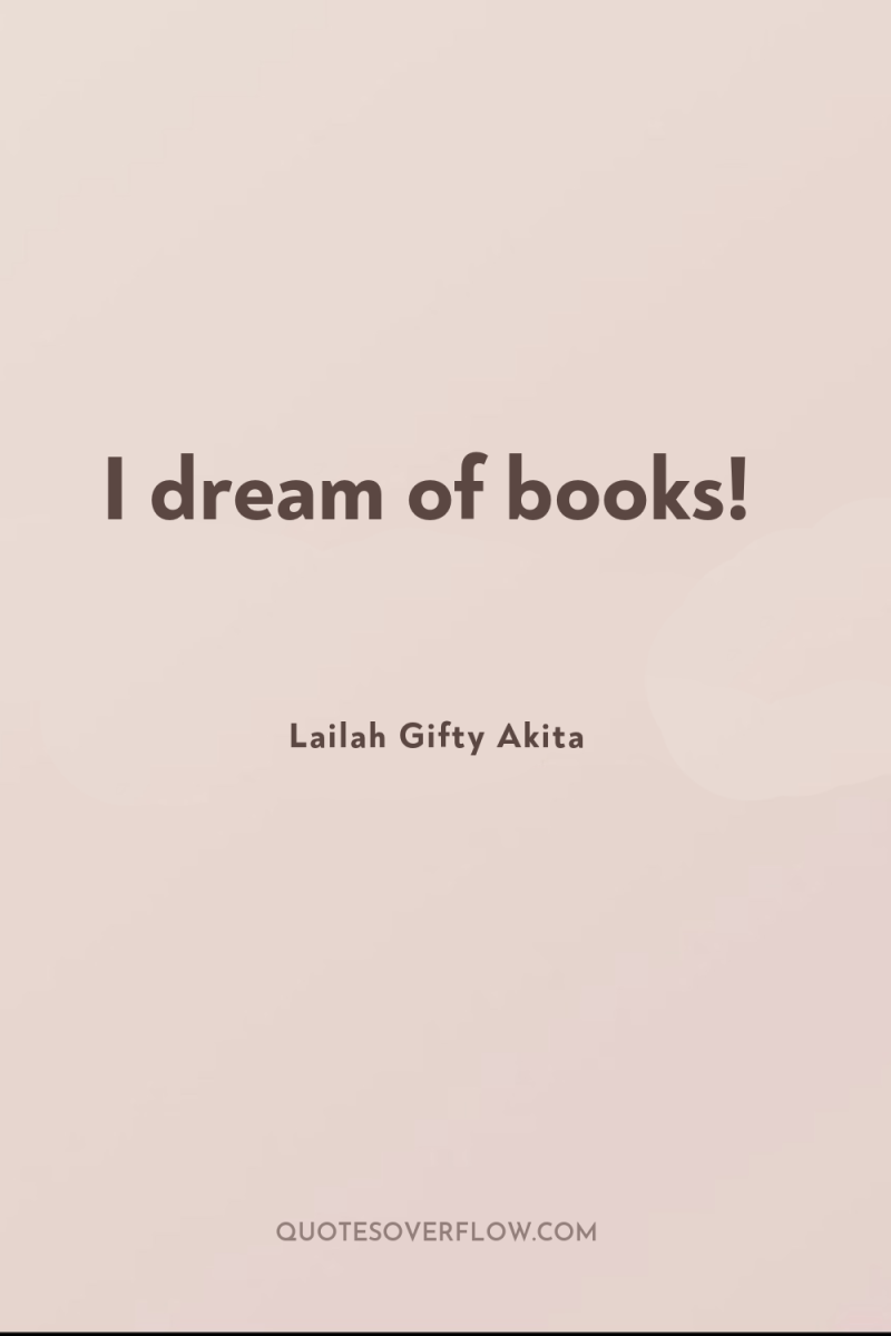I dream of books! 