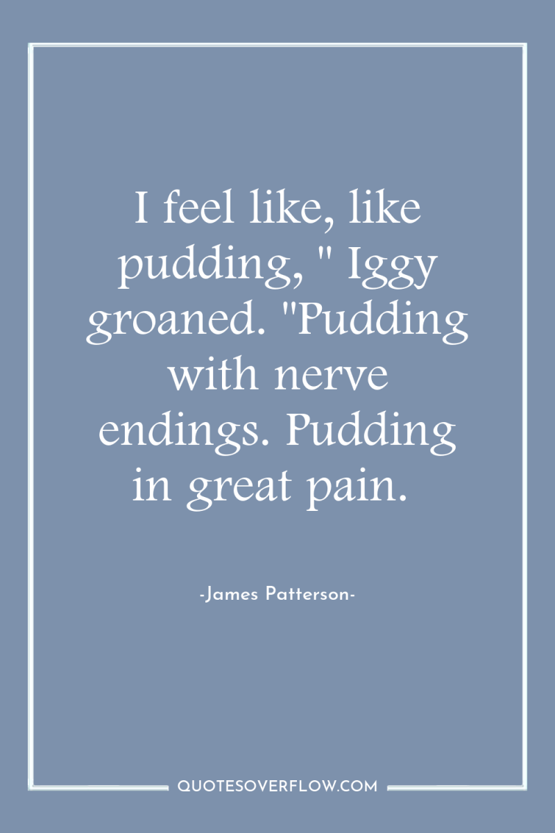 I feel like, like pudding, 