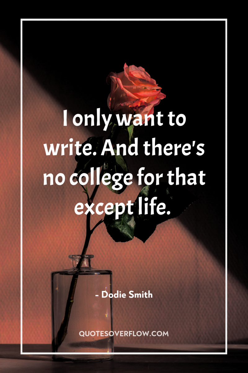 I only want to write. And there's no college for...